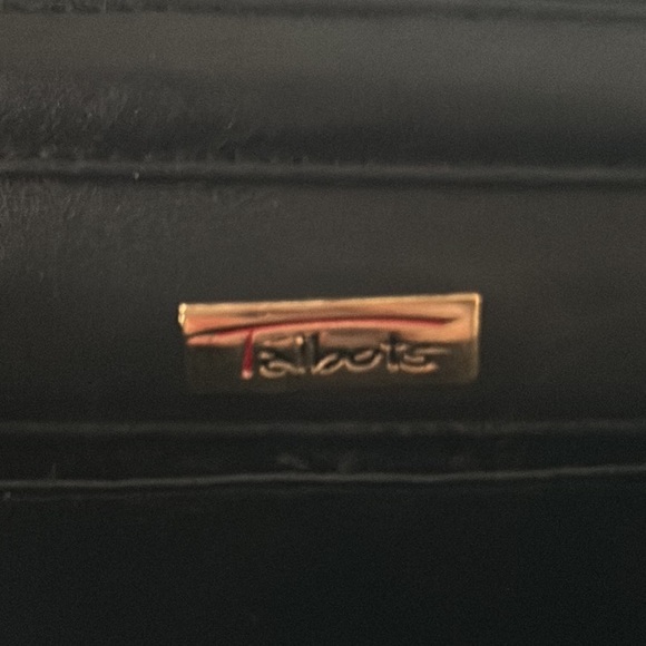 Talbots Black Leather Quilted Gold Chain Strap Tassel Crossbody Bag - Picture 15 of 16